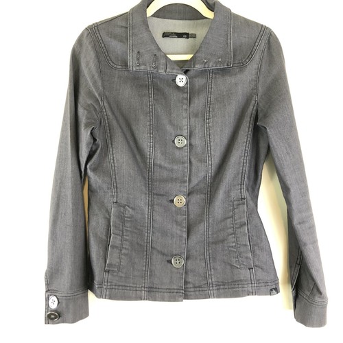 Prana Kara Dark Gray Denim Jean Jacket 