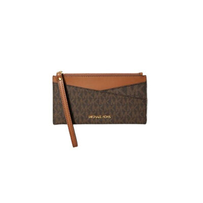 Michael Kors Jet Set Medium Logo Crossover Wristlet (BROWN) 35H1GTVW2B-847