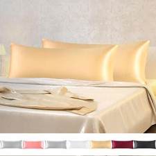 Satin Pillowcases 2 Pack Soft Body Pillow Cover with Zipper