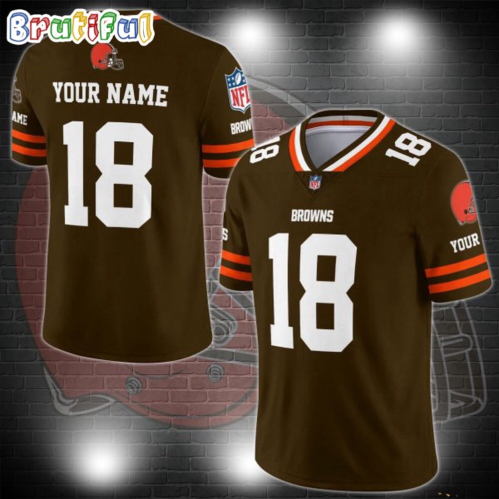 ClevelandxBrowns Logo Team Custom Football Jersey, Football Jersey Shirt