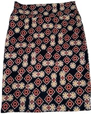 NEW LuLaRoe Large Black White Cranberry Green White Tan Cassie Pencil Skirt