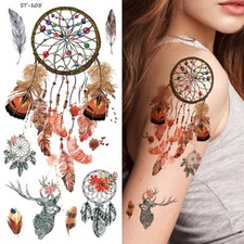 Supperb Temporary Tattoos Dream Catcher Dreamcatcher Colorful Feather Set of 2