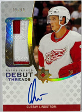 2020-21 UD Ultimate Gustav Lindstrom Rookie Debut Threads Patch Auto 95/99