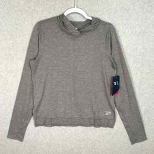 NEW 60 Reebok Hoodie Sweatshirt Large Slim Active Performance Thin Wicking