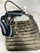 Rare Think Royln Shoulder Bag with Snake Faux Leather Handles and Cinch Closure