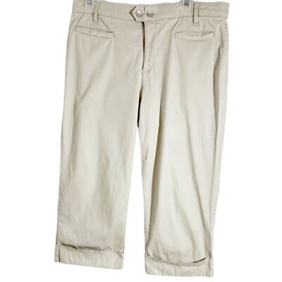 Bandolino Blu Beige Mauren Capri Pants With Cuffed Hem, Size 10