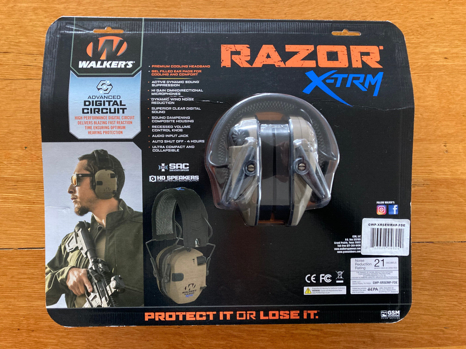 NIP Walker's Razor XTRM Slim Profile Digital Ear Muff Protection GWP