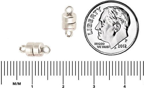4.5mm NECKLACE 14k TINY Magnetic Clasp Converter WHITE Gold w/ 4" SAFETY CHAIN - Picture 5 of 6