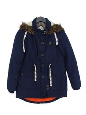 Bellfield Women's Coat Uk 8 Blue Nylon With Polyester Parka