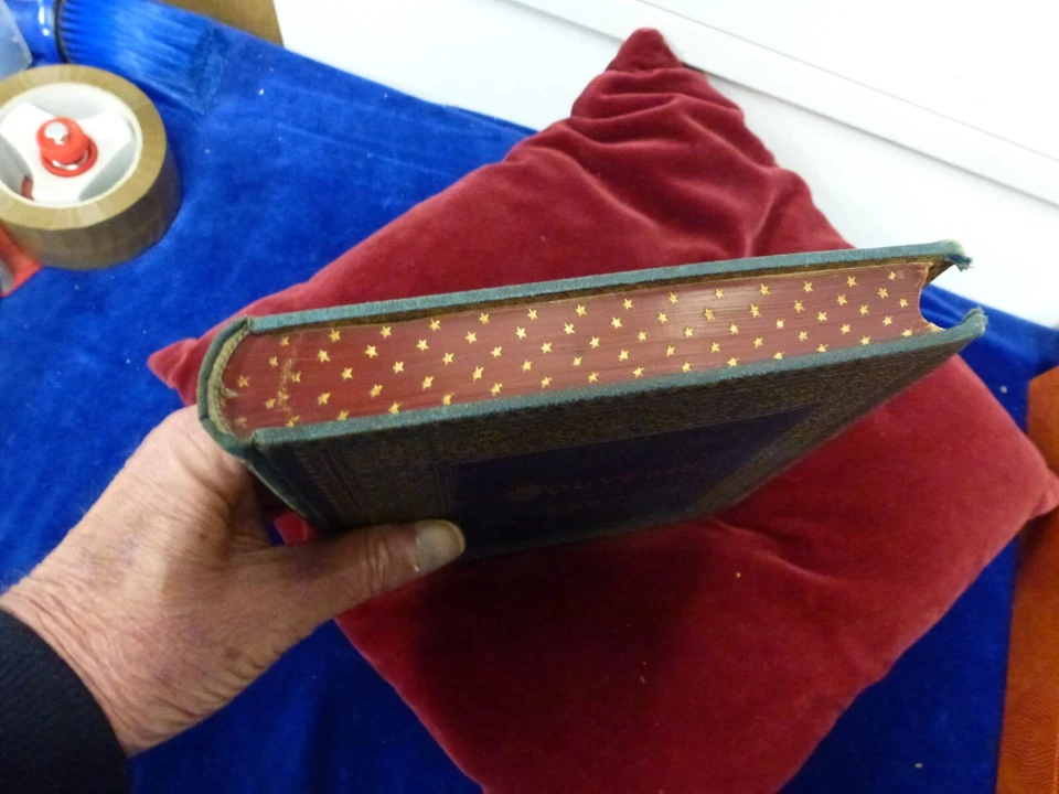 superbe reliure d'art signée Engel,tranches rougies semées d'etoiles,1887 - Photo 3/4