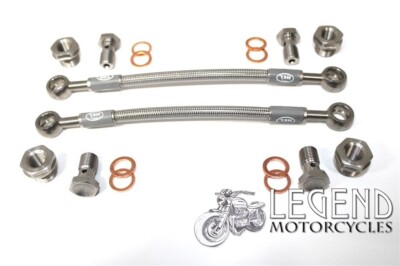 HEL Braided Cam Oil Link Pipe Kit Clear GSXR750 GSXR1100 GSF600 GSF1200 Hose