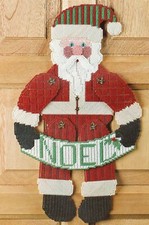 SANTA DOOR GREETER 23" CHRISTMAS PLASTIC CANVAS PATTERN INSTRUCTIONS