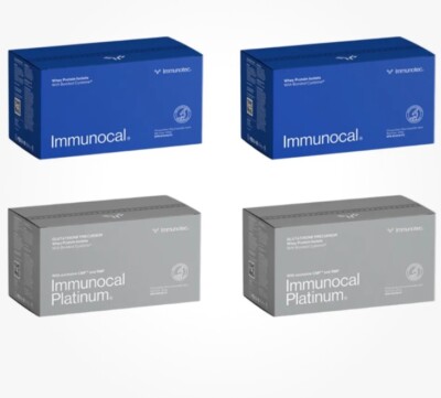 2 Immunocal Classic ( Blue ) & 2 Platinum : 2 BOXES - 60 Pouches. EXP 03/2026 