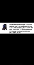 Used iBUYPOWER Gaming Desktop Intel i7-9700k 8Core 3.6 GHz, Geforce RTX 2070 8GB