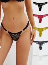 5 x Spitzen String Tanga Strings Wäsche-Set Damen Dessous GoGo Rot Weiß Schwarz