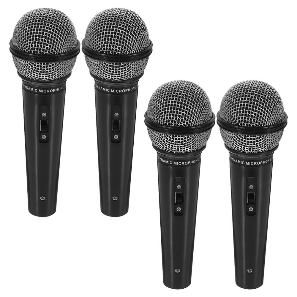 4 Pcs Fake Microphone for Kids Plastic Toy Simulation Interactive Baby Toddler
