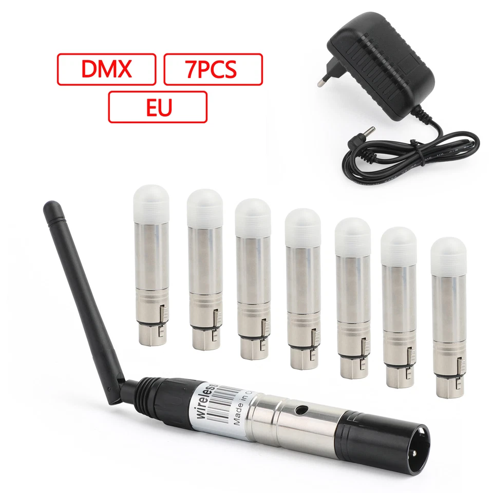 DMX512 Wireless 1 Sender 7 Empfänger DMX Controller 2.4G Bühne Licht EU - Bild 2 von 4
