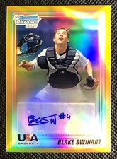 2010 Bowman Chrome Auto /50 Blake Swihart Rookie RC Gold Refractor Red Sox