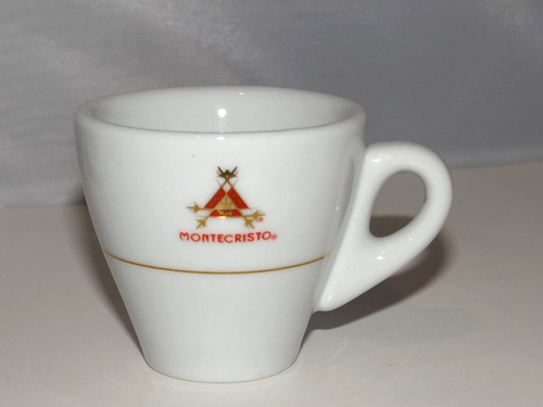 MONTECRISTO White ESPRESSO Demitasse Cups & Saucers Set of 2 - Picture 10 of 12