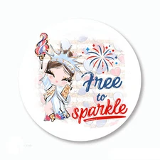 Free to Sparkle Statue of Liberty 4th of July Favors Stickers Envelope Seals