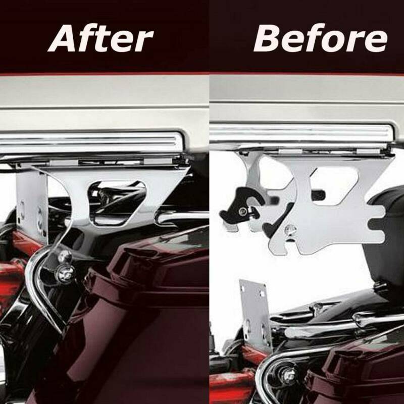 OUMURS Quick Release Tour Pack Rack & Docking Kit – Chrome, Stainless Steel – Fits Harley Touring 1997-2008