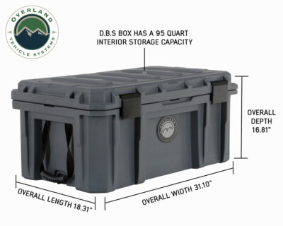 Overland Vehicle Systems D.B.S.Dark Grey 95 QT Dry Box W/ Wheels & Bottle Opener