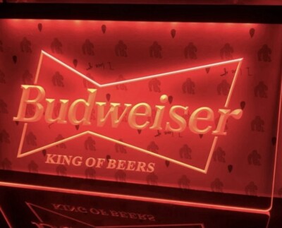 Budweiser King Bier Bar Pub Club Werbung LED Leuchtreklame rote Farbe. 30cm X 20cm