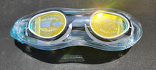 Dream  Glamour Full Rim Silicone Swim Goggles Black  White W/Mirror Lens - NEW