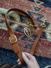 Amisz Made Skórzany pasek do wiązania koni Made in USA Mosiężne okucia 