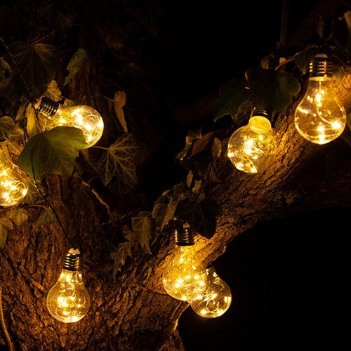 Catena Luminosa Solare Giardino Illuminazione Ghirlanda Solare 10 Lampadine 5m - Foto 7 di 7