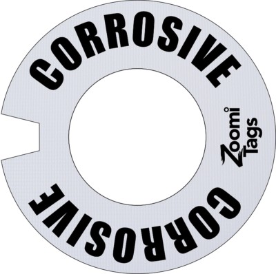 zOOmitags CORROSIVE Can Container ID Tag OSHA Compliant ACID Danger Warning