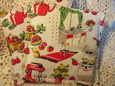 HANDMADE  50'S KITCHEN     POTHOLDERS  SET OF TWO