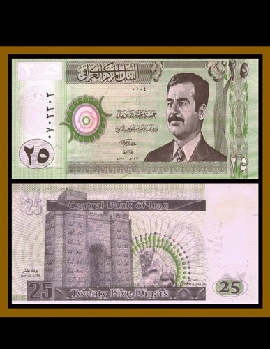 7 Notes Iraq Set Banknotes(5,25,50,50 ,100 250)Saddam Hussien UNC With Tracking - Picture 6 of 9