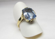 Ring  333er Gold mit Blau Topas