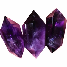 Natural Purple Amethyst Crystal Double Point Wand Obelisk Healing 40-50mm