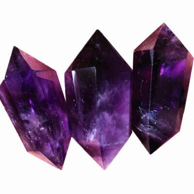 Natural Purple Amethyst Quartz Crystal Point Wand Obelisk DT Tower 4-5cm US EAA