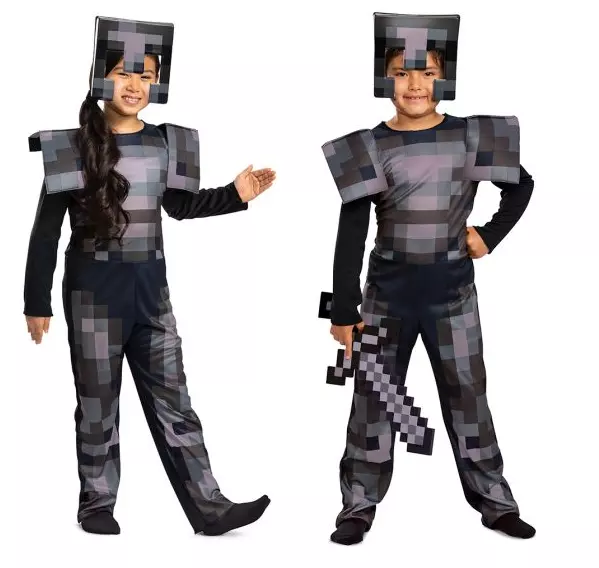 Disguise Minecraft Netherite Armor Childrens Unisex Video Game Halloween  Costume