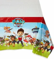 NEW - Paw Patrol Red Blue Ryder Marshall Chase Kids Birthday Plastic Tablecloth 