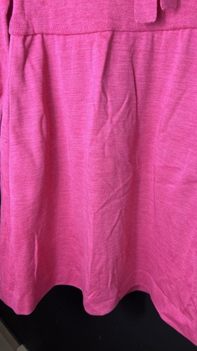 Vtg Ciao Pink Sweater Dress Puff Sleeve 100% Pure New Wool Knit, Bows - Picture 6 of 23