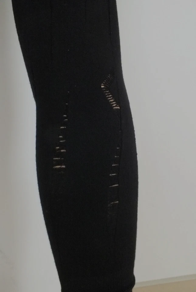 NEU warme Legging Leggings Wolle 10% Kaschmir S 36 38 schwarz Gothik Halloween - Bild 3 von 4