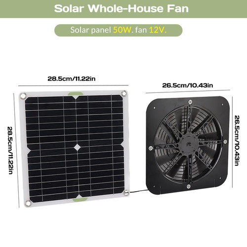 13.5inch Solar Powered Exhaust Fan Solar Panel Fan 20W For Shed Attic Greenhouse - Picture 8 of 37
