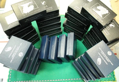 Lot of 36 U.S. Proof American Silver eagles w/ Boxes COA's 2005-2024