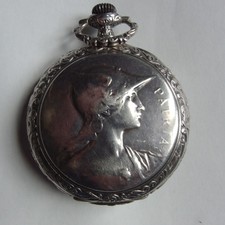 4538 RARE FIRST OMEGA-PATRIA POCKET WATCH, ART NOUVEAU, LIBERTY, CIRCA 1894