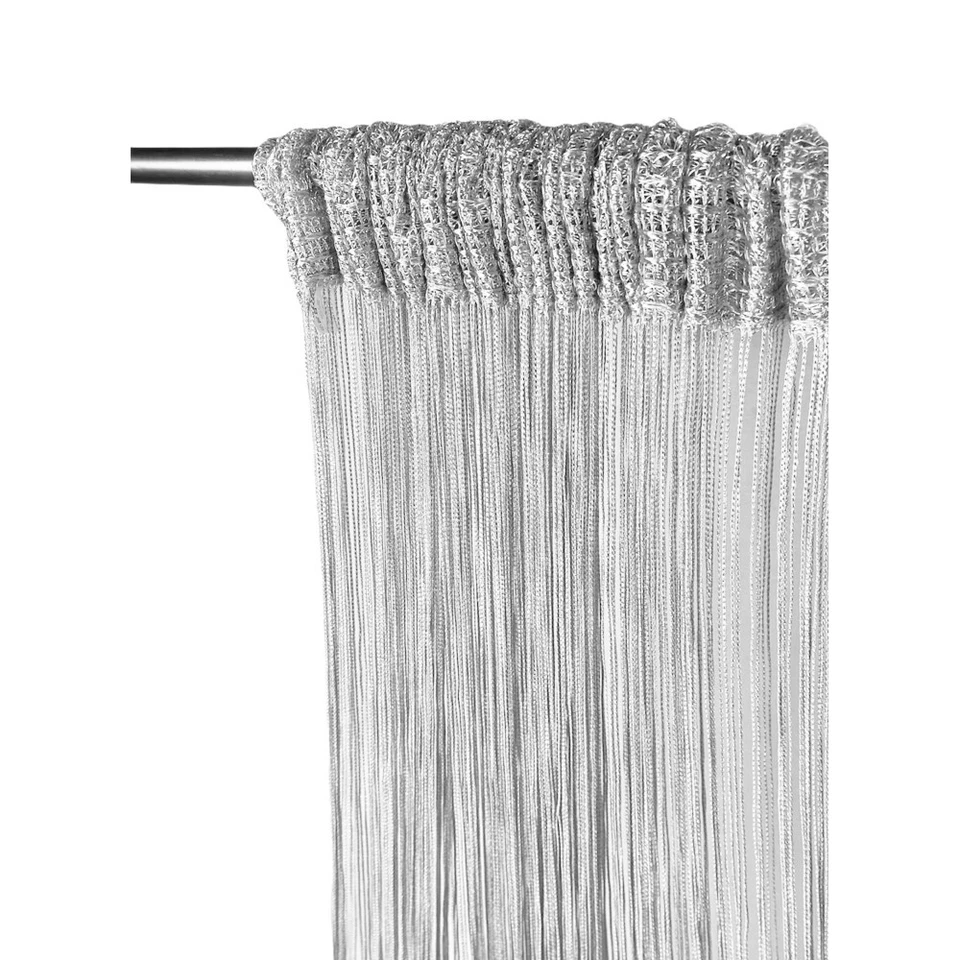 TENDA a FILI Vivienne per porta CM. 150X300 tinta unita GRIGIO - Immagine 3 di 4