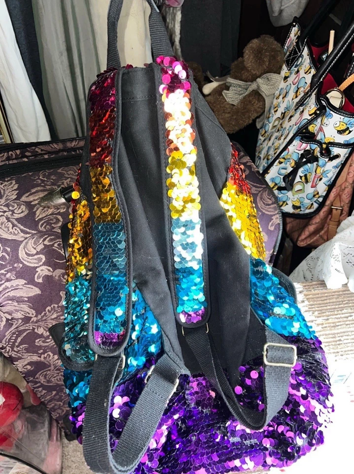 Victoria’s Secret PINK Rainbow Bling Runway Backpack Rare HTF - Image 2 of 2