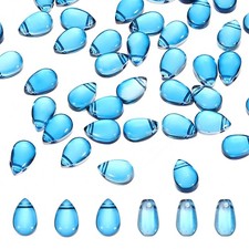 Teardrop Czech Glass Beads, 100 Pcs Bohemia Beads, Blue, 6x9mm