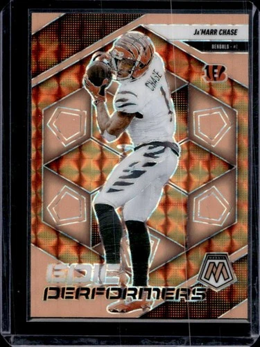 2025 Panini Mosaic Ja'Marr Chase Epic Performers Orange Fluorescent Prizm #1