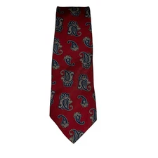 Mark Alexander Classic Red Paisley Silk Tie Luxury Designer Necktie
