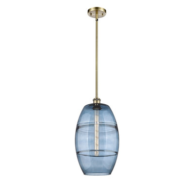 Innovations 516-1S Vaz 1Lt 10'' Stem Mini Pendant, AB/Blue - 516-1S-AB-G557-10BL