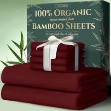 100 Organic Viscose Derived from Bamboo Sheets Queen Size 6Pcs - Ultra Soft L